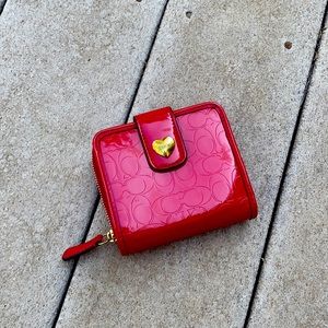Red and Gold Coach Wallet